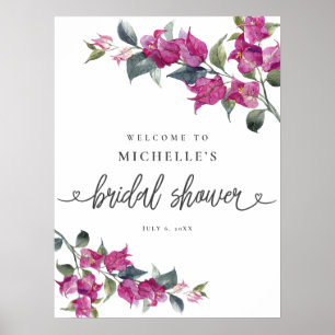 Bougainvillea Bridal Shower Welcome Sign