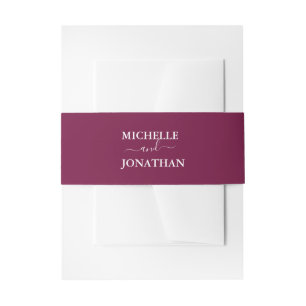 Bougainvillea Burgundy Wedding  Invitation Belly B Invitation Belly Band