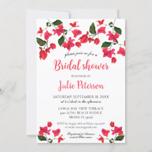 Bougainvillea Fleur Douche nuptiale Invitation