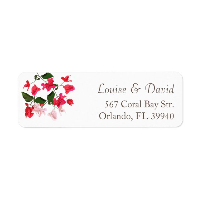 Bougainvillea Flower Return Address Label (Front)