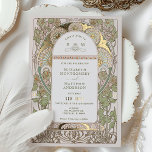 Bougainvillea Green Gold Wedding Art Nouveau Mucha<br><div class="desc">Art Nouveau Vintage Floral Green & Gold Wedding Invitations by Alphonse Mucha in a romantic and whimsical design using Real Gold Foil. Victorian flourishes complement classic art deco fonts. Please enter your custom information, and you're done. If you wish to change the design further, simply click the blue "Customize It"...</div>