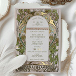 Bougainvillea Green Gold Wedding Art Nouveau Mucha<br><div class="desc">Art Nouveau Vintage Floral Green & Gold Wedding Invitations by Alphonse Mucha in a romantic and whimsical design using Real Gold Foil. Victorian flourishes complement classic art deco fonts. Please enter your custom information, and you're done. If you wish to change the design further, simply click the blue "Customize It"...</div>