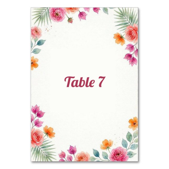 Bougainvillea in Bloom Table Sign Number (Front)