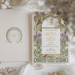 Bougainvillea Lilac Gold Wedding Art Nouveau Mucha<br><div class="desc">Art Nouveau Vintage Floral Lilac & Gold Wedding Invitations by Alphonse Mucha in a romantic and whimsical design using Real Gold Foil. Victorian flourishes complement classic art deco fonts. Please enter your custom information, and you're done. If you wish to change the design further, simply click the blue "Customize It"...</div>