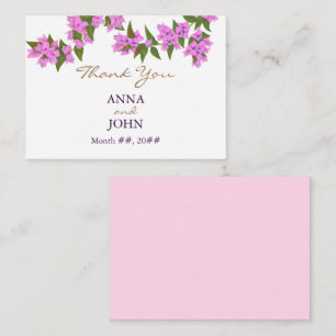 Bougainvillea Mariage tropical Carte de remercieme