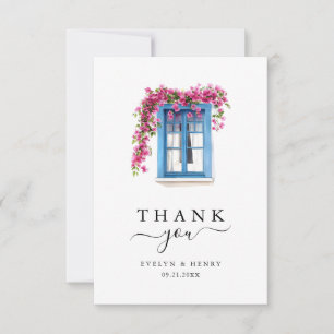 Bougainvillea Minimalist Destination Wedding Thank You Card