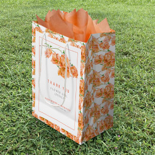 Bougainvillea orange aquarelle sac de mariage
