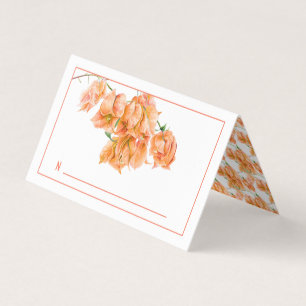 Bougainvillea orange wedding tent place cards