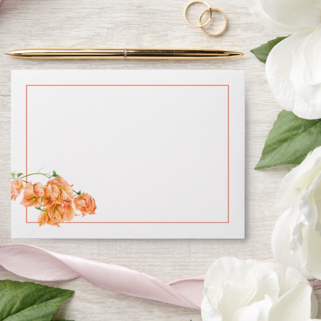 Bougainvillea paper flower orange wedding Envelope (Wedding)