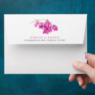 Bougainvillea paper flower pink wedding Envelope