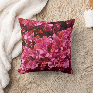 Bougainvillea Pink Tropical Vining Shrub Photo Throw Pillow