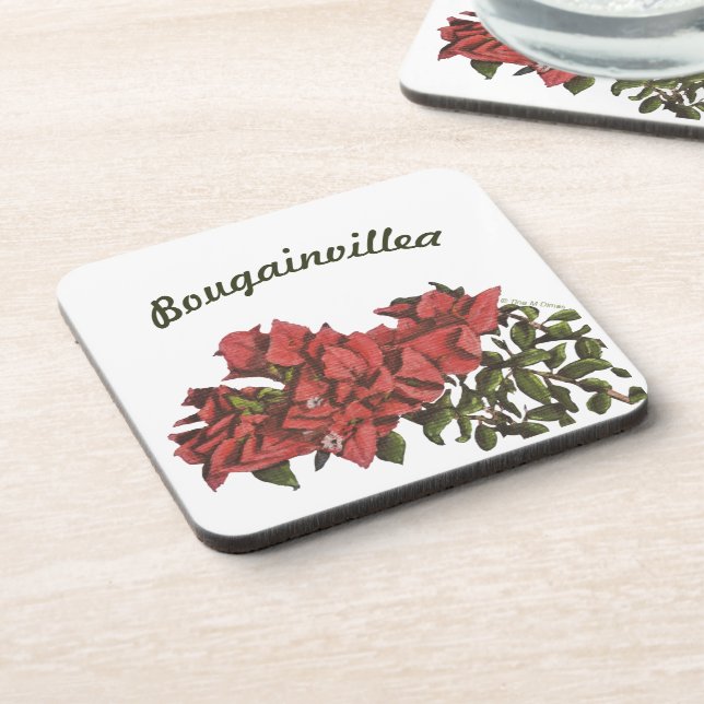 Bougainvillea Plastic Coaster (Left Side)