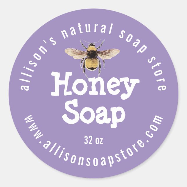 Bougainvillea Purple Honey Soap Classic Round Sticker (Front)