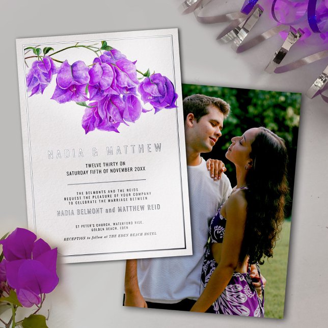 Bougainvillea silver purple watercolor wedding (Creator Uploaded)