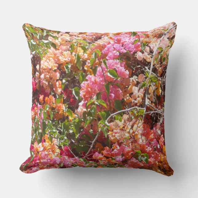 Bougainvillea Throw Pillow (Front)