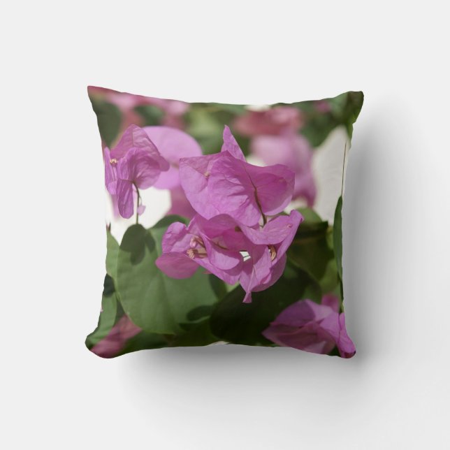 Bougainvillea Throw Pillow (Front)