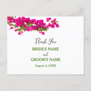 Bougainvillea tropical green fuchsia bokeh thanks postcard