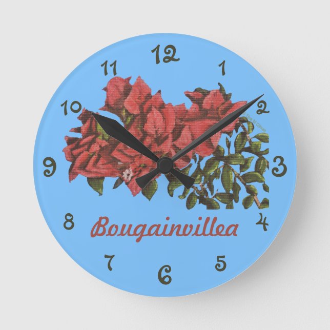 Bougainvillea Wall Clock (Front)