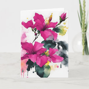 Bougainvillea - Watercolor flowers Card