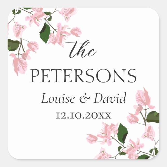 Bougainvillea Wedding Gifts & Favors Sticker (Front)