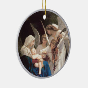 Bougereau Mary Jesus and singing Angels Ceramic Ornament