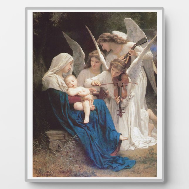 Bougereau Virgin with Angels Christian art  Plaque (Front)