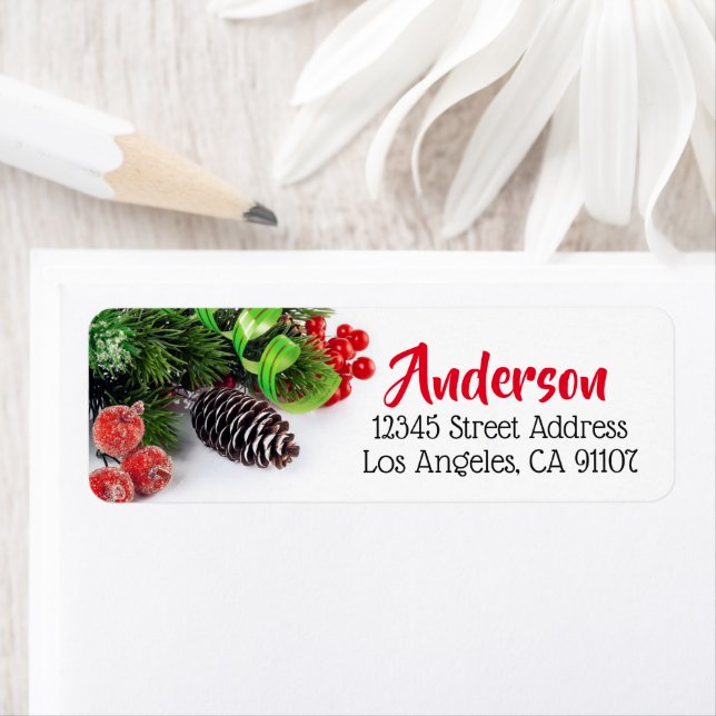 Boughs & Berries Adresse de retour de vacances Lab (En situation)