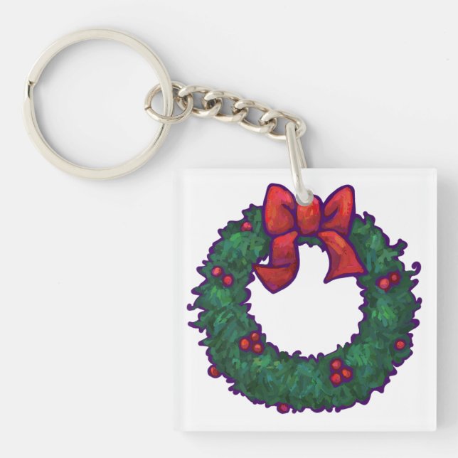 Boughs of Holly Keychain (Front)