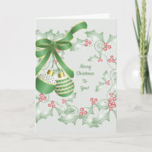 Boughs of Holly Light Green Pink Christmas