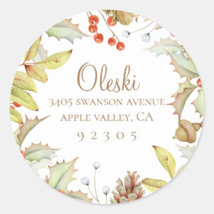 Boughs Of Holly Personalized Address Sticker