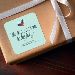 Boughs of Holly Square Sticker