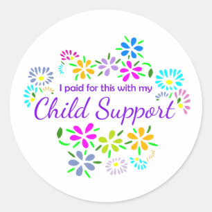 Bought with child support floral sticker