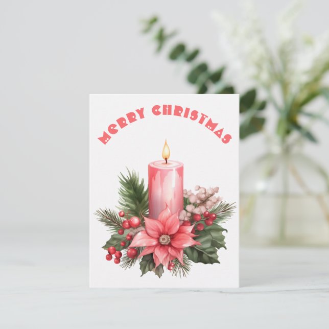 Bougie Allumée - Carte de Noël (Debout devant)