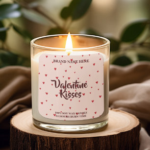 Bougie Baisers de la Saint-Valentin Autocollant Cœ