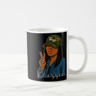 Bougie Blessed Camo Hat Christian Black Woman  Coffee Mug