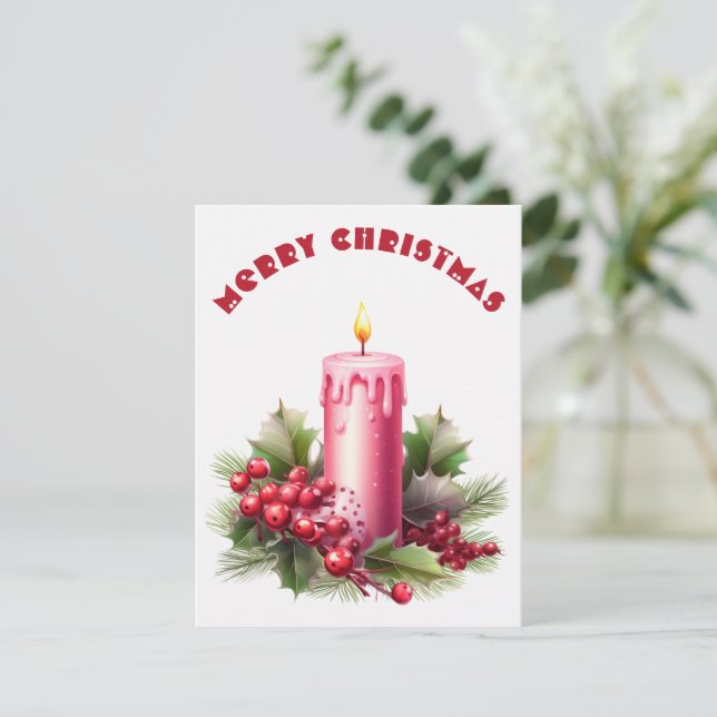 Bougie brûlante - Carte de Noël (Debout devant)
