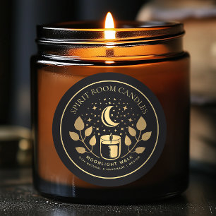Bougie d'apothèque en noir et or Étiquette