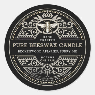 Bougie de cire d'abeille Heraldic Étiquette de pro