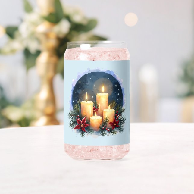Bougie de Noël avec Poinsettias (Insitu (Mariage))