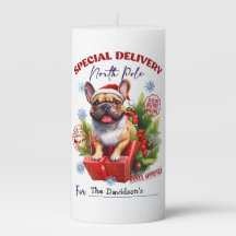 Bougie de Noël pilier Pug mignon