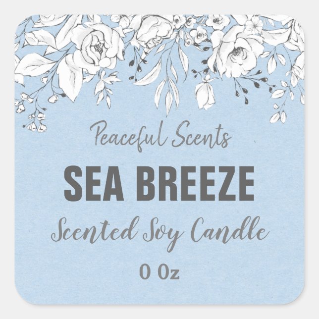 Bougie de soja Blue Sea Breeze Étiquettes (Devant)