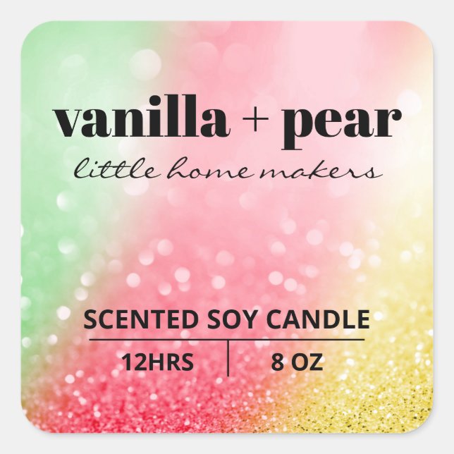 Bougie de soja de Noël de luxe Étiquette (Devant)