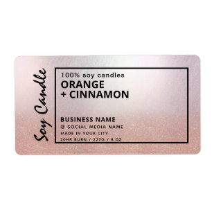 Bougie de soja minimaliste en or rose