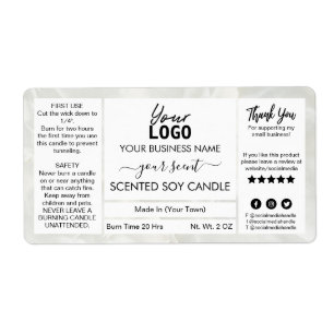 Bougie de soja parfumé en marbre personnalisable