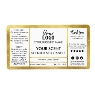 Bougie de soja parfumée à huile d'or classique