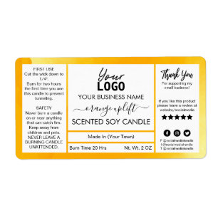 Bougie de soja parfumée à l'aquarelle orange