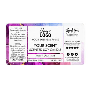 Bougie de soja parfumée à l'encre vive