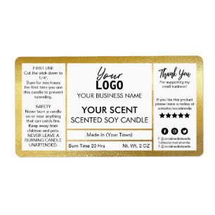 Bougie de soja parfumée de peinture dorée chatoyan