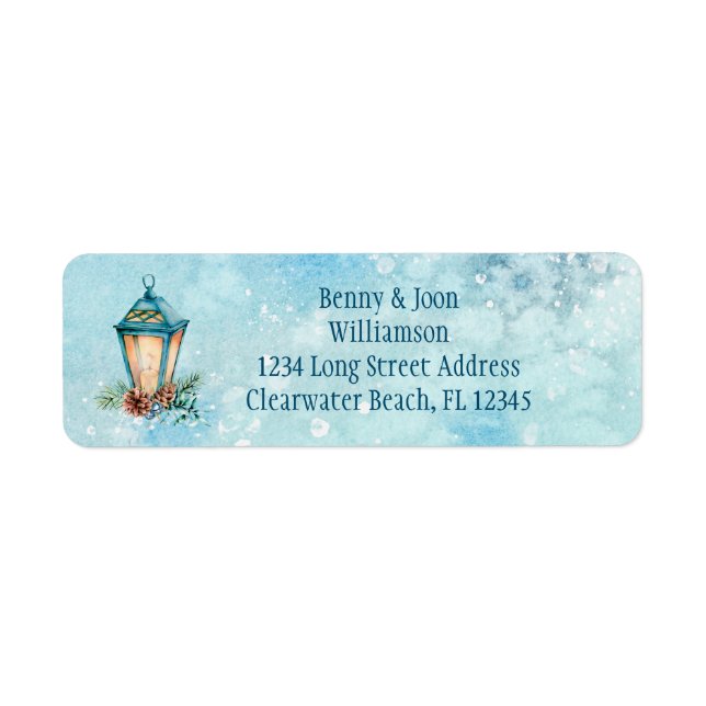 Bougie en ivoire de Lanterne Bleue avec Pinecones  (Devant)