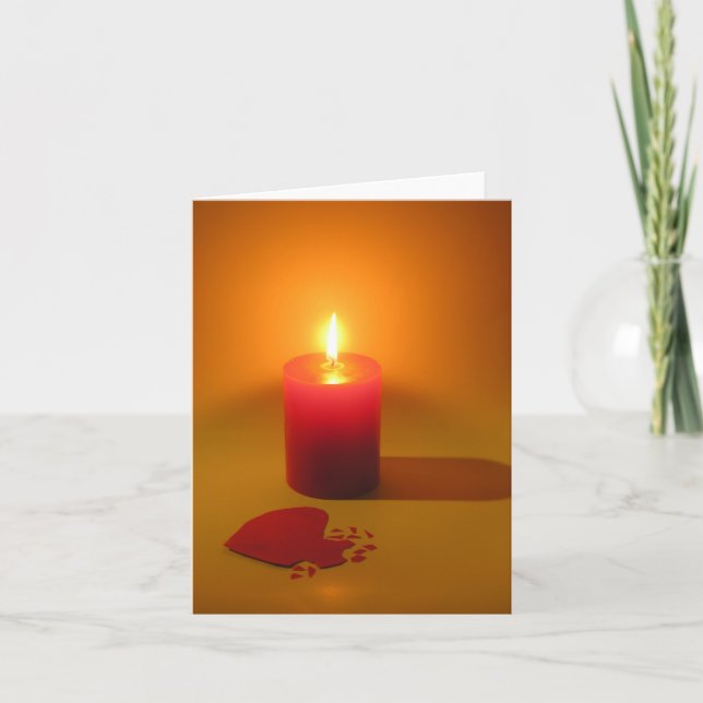 Bougie et Carte pour notes de coeur brisé (Devant)